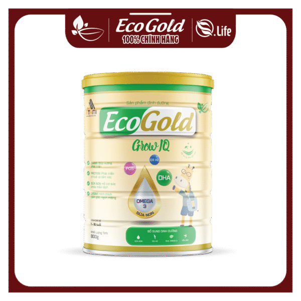 ECOGOLD GROW IQ -800G- Sữa cho trẻ (1-10 tuổi)