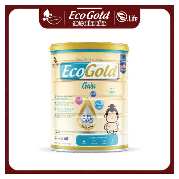 ECOGOLD GAIN 800g - Sữa tăng cân vượt trội (trẻ 1-15 tuổi)